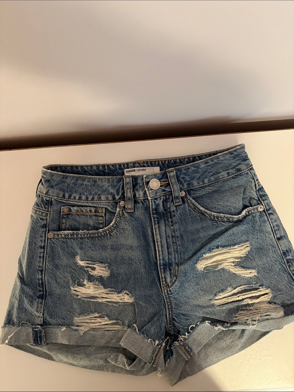 New Without Tags Garage Mom Distressed Denim Shorts